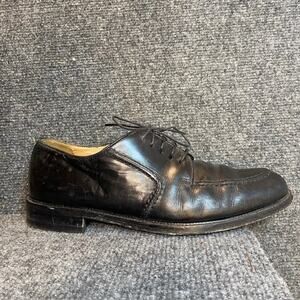 Pronto Uomo Black All Leather Oxford Mens 9 Casual Dress Shoes Made in Italy
